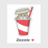 Hamster met Drink Sticker (Vel)