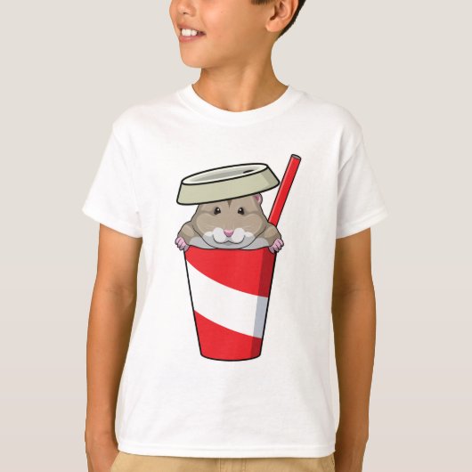Hamster met Drink T-shirt (Voorkant)