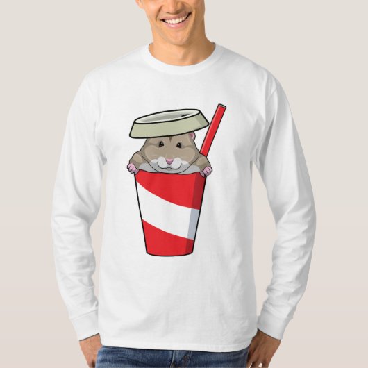 Hamster met Drink T-shirt (Voorkant)