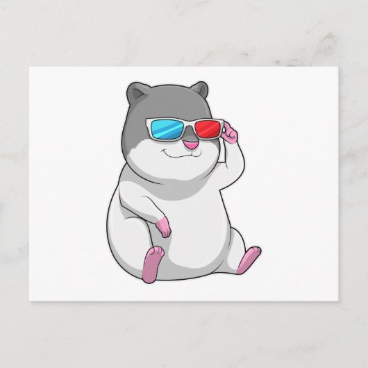 Hamster met een Bril Briefkaart (Voorkant)