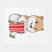 Hamster met één van Popcorn Fleece Deken (Voorkant (Horizontaal))