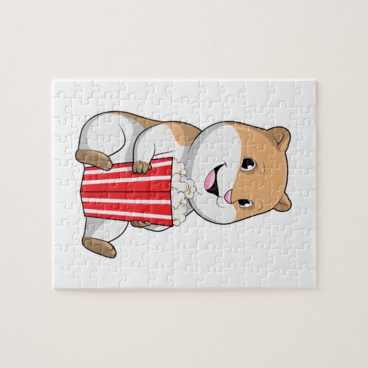 Hamster met één van Popcorn Legpuzzel (Horizontaal)