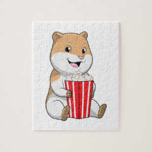 Hamster met één van Popcorn Legpuzzel