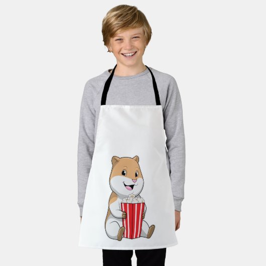 Hamster met één van Popcorn Schort (Gedragen)