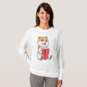 Hamster met één van Popcorn T-shirt (Voorkant volledig)