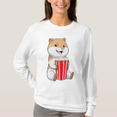 Hamster met één van Popcorn T-shirt (Voorkant)
