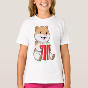 Hamster met één van Popcorn T-shirt