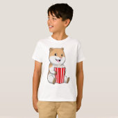 Hamster met één van Popcorn T-shirt (Voorkant volledig)