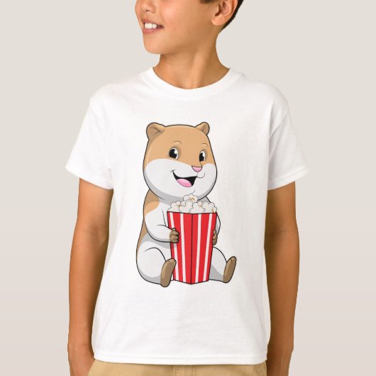 Hamster met één van Popcorn T-shirt (Voorkant)