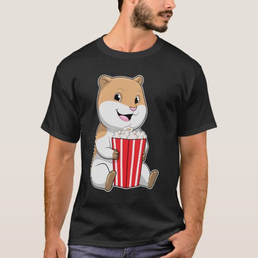 Hamster met één van Popcorn T-shirt (Voorkant)