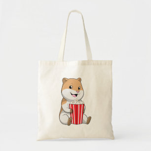 Hamster met één van Popcorn Tote Bag