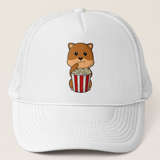 Hamster met één van Popcorn Trucker Pet (Voorkant)