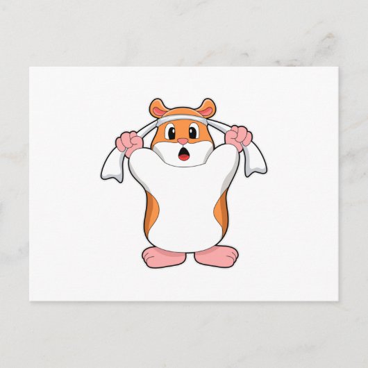 Hamster met handdoek briefkaart (Voorkant)
