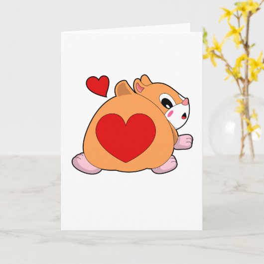 Hamster met Hart Kaart (Gele Bloem)