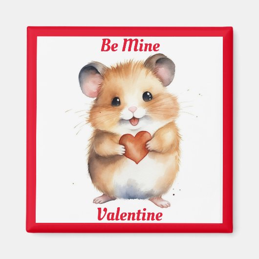Hamster met hart Valentijn magneet (Voorkant)