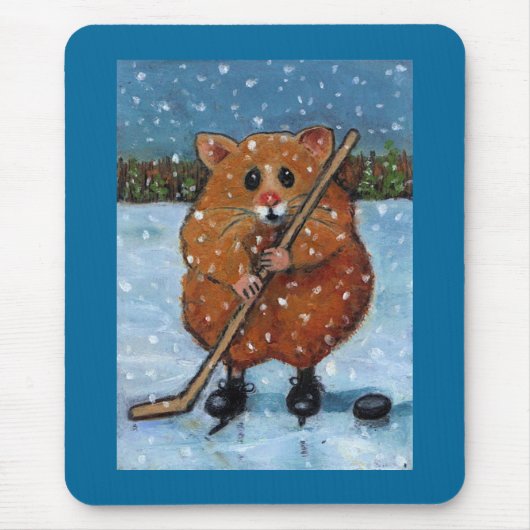 HAMSTER MET HOCKEY STICK: KUNST MUISMAT (Voorkant)