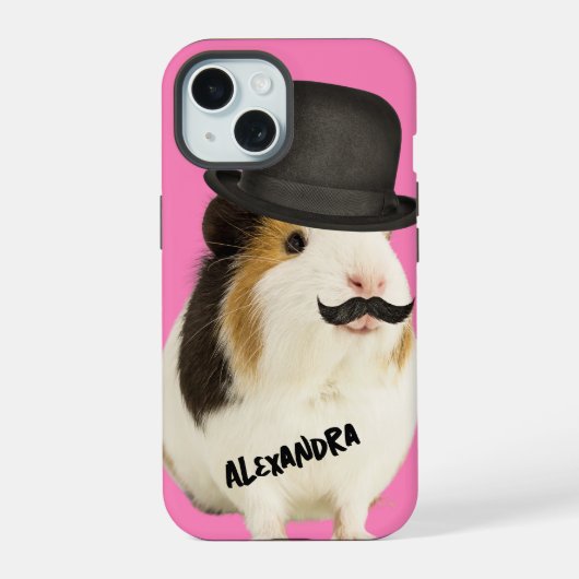 Hamster met hoed leuk dier iPhone 15 case (Achterkant)