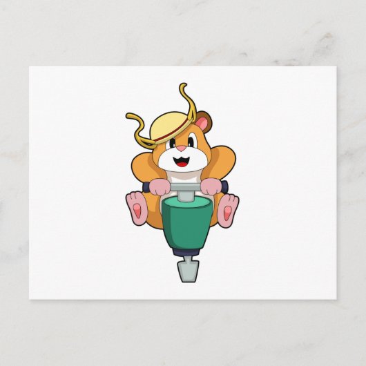 Hamster met Jackhammer Briefkaart (Voorkant)