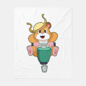 Hamster met Jackhammer Fleece Deken (Voorkant)