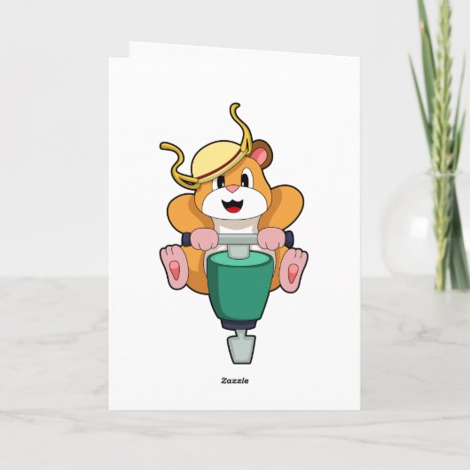 Hamster met Jackhammer Kaart (Achterkant)