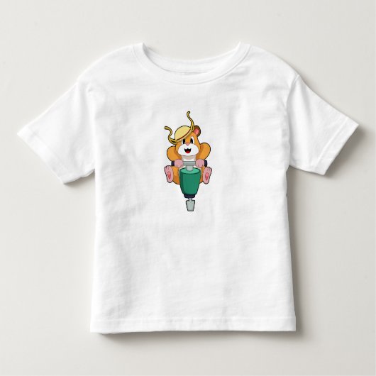 Hamster met Jackhammer Kinder Shirts (Voorkant)