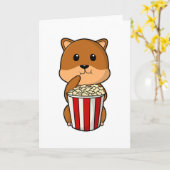 Hamster met kegel popcorn kaart (Gele Bloem)