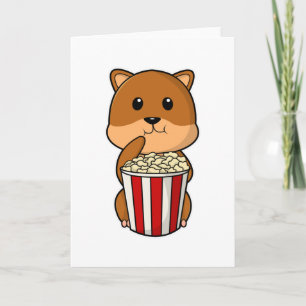 Hamster met kegel popcorn kaart