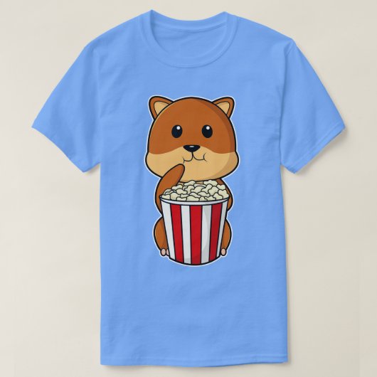 Hamster met kegel van Popcorn 1 T-shirt (Design voorkant)