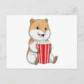 Hamster met Kegel van Popcorn Briefkaart (Voorkant)