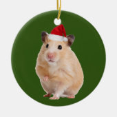 Hamster met kerstmis met Pet Keramisch Ornament (Voorkant)