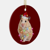 Hamster met kerstmis met Pet Keramisch Ornament (Rechts)