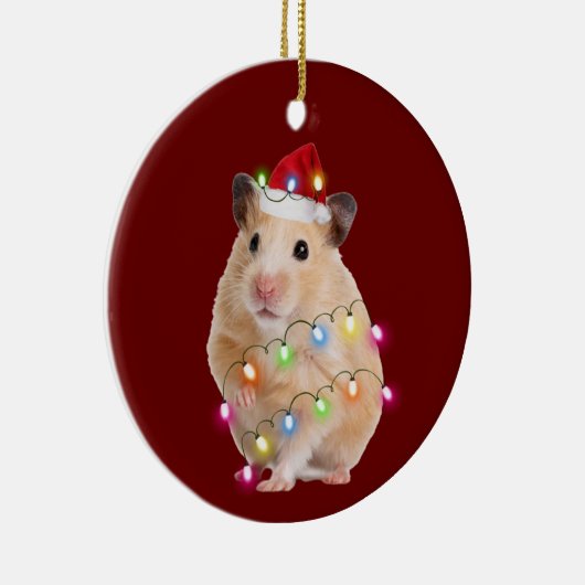 Hamster met kerstmis met Pet Keramisch Ornament (Rechts)