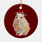 Hamster met kerstmis met Pet Keramisch Ornament (Voorkant)