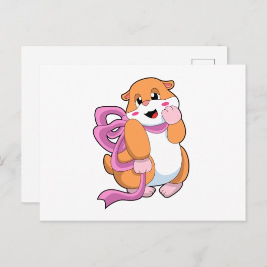 Hamster met lint briefkaart (Voorkant / Achterkant)