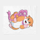 Hamster met lint fleece deken (Voorkant (Horizontaal))