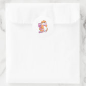 Hamster met lint ronde sticker (Tas)