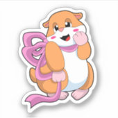 Hamster met lint sticker (Voorkant)