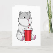 Hamster met mok en drankriet kaart (Achterkant)