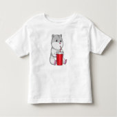 Hamster met Mok en Drink stro Kinder Shirts (Voorkant)