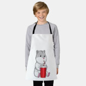 Hamster met Mok en Drink stro Schort (Gedragen)