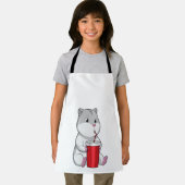 Hamster met Mok en Drink stro Schort (Insitu)