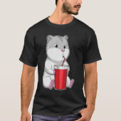 Hamster met Mok en Drink stro T-shirt (Voorkant)