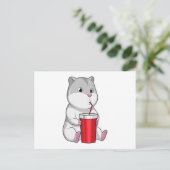 Hamster met mok en slurf briefkaart (Staand voorkant)