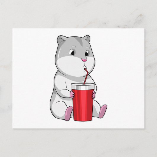 Hamster met mok en slurf briefkaart (Voorkant)