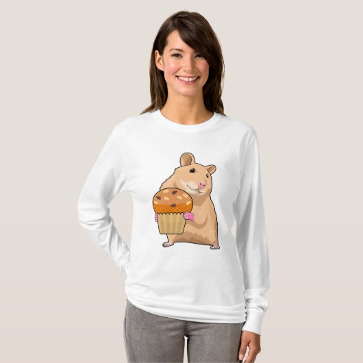 Hamster met Muffin T-shirt (Voorkant volledig)