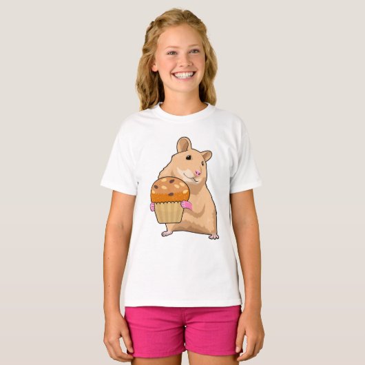Hamster met Muffin T-shirt (Voorkant volledig)