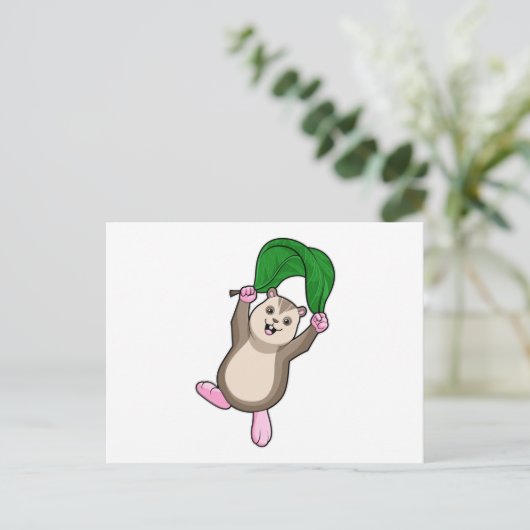 Hamster met parachute briefkaart (Staand voorkant)