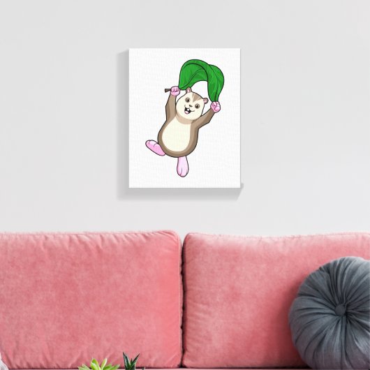 Hamster met parachute canvas afdruk (Insitu (Woonkamer))