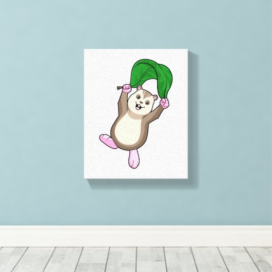 Hamster met parachute canvas afdruk (Insitu (Houten vloer))