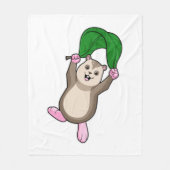 Hamster met parachute fleece deken (Voorkant)